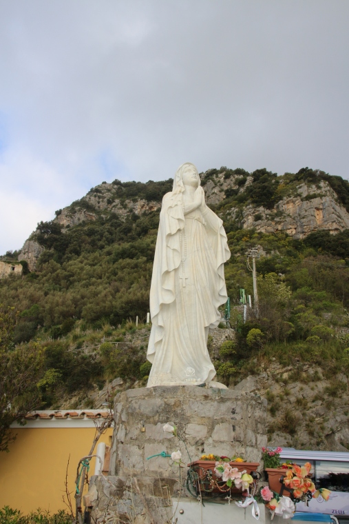 Statue above Positano, Italy